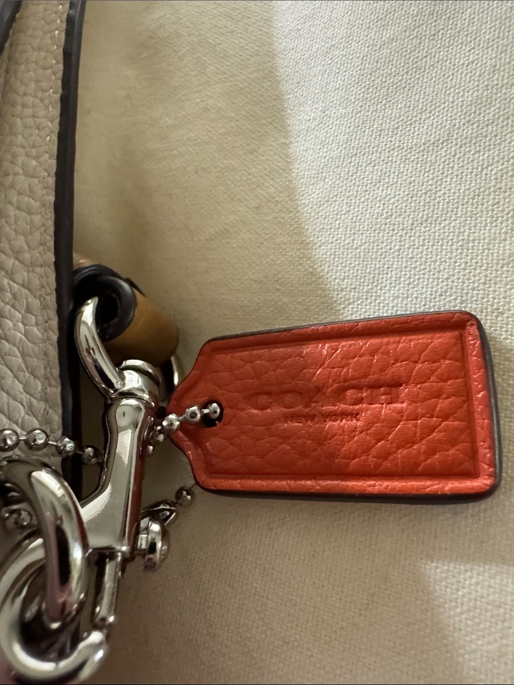 Coach NOA Pebbled Leather Crossbody Wallet - Chalk/Tan - Picture 11 of 11